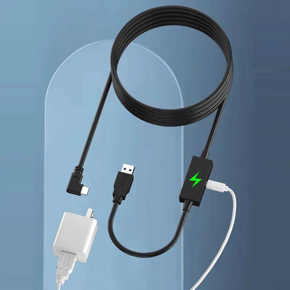 Зарядний кабель VR Oculus Quest 5 м USB на Type-C 5 Гбіт/с 60 Вт швидка зарядка PICO 3/4 сумісний активний подовжувач, фото 1