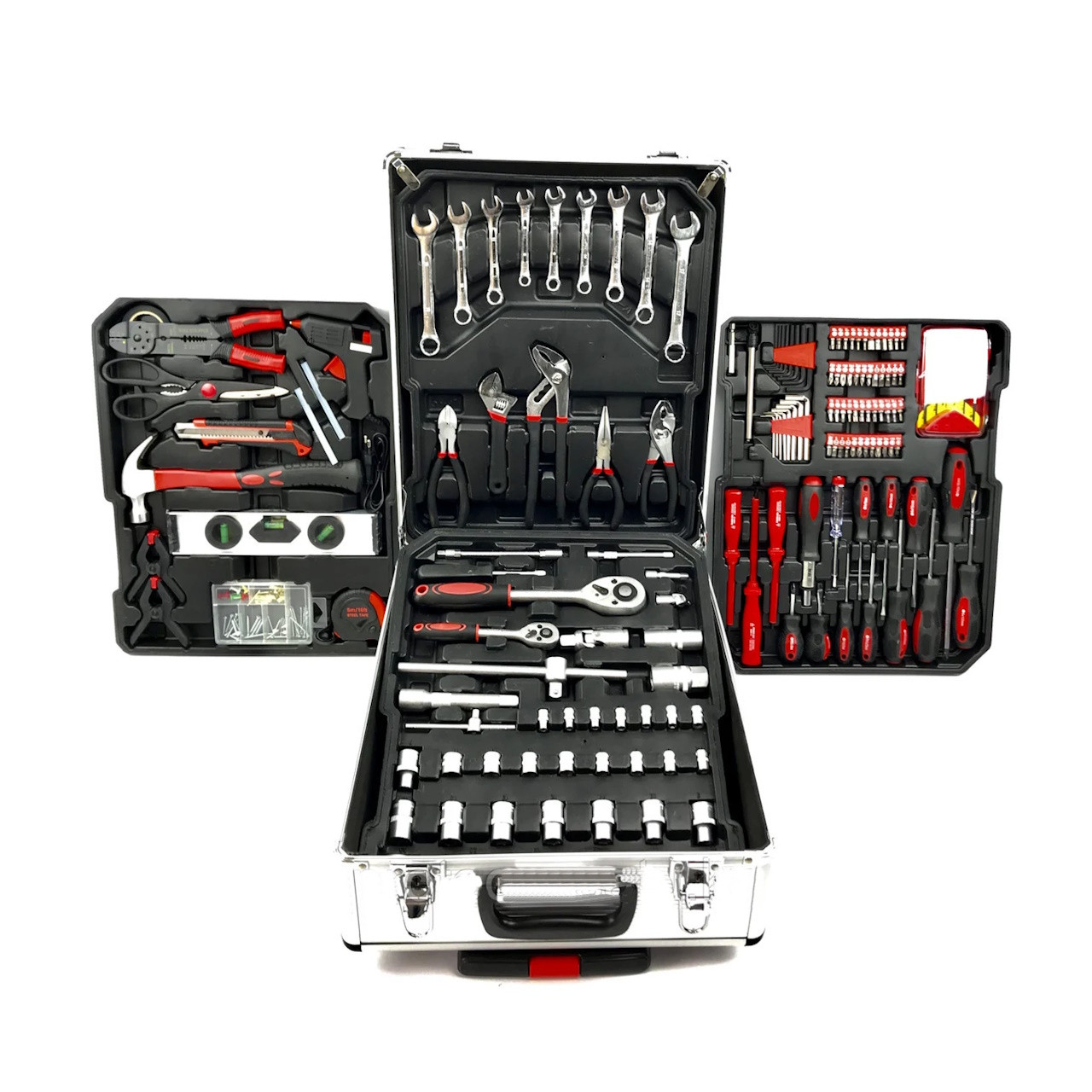 Великий набір інструментів 187 предметів у валізі. Викрутки головки ключі та багато іншого, фото 1