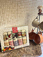 Набор вафельных кухонных полотенец в подарочной коробке 5шт 40/60 см хлопковые натуральные качественные Турция Модель №1
