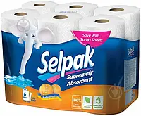 Бумажные полотенца Selpak Super Absorbent трехслойная 6 шт. 0201 Топ !