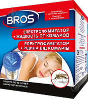 Электрофумигатор Bros + жидкость против комаров 60 ночей 0201 Топ !