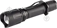 Светодиодный фонарик Quantum QM-FL1010-18650/1500-PB 10W LED с zoom-фокусом серия Техно черный 0201 Топ !