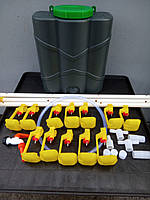 Комплект ніпельного поїння НОВИЧОК 75 + Ємність 20 л 12 поїлок на 75 курей, перепелів, гіндюків КНП75+