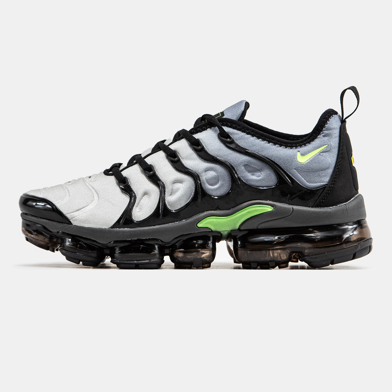 Чоловічі Кросівки Nike Air VaporMax Plus Grey Black Green / Найк Аїр ВапорМакс Плюс Сірі з Чорним та Зеленим