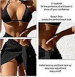 Роздільний купальник з еластану ліф, трусики та парео, фото 5