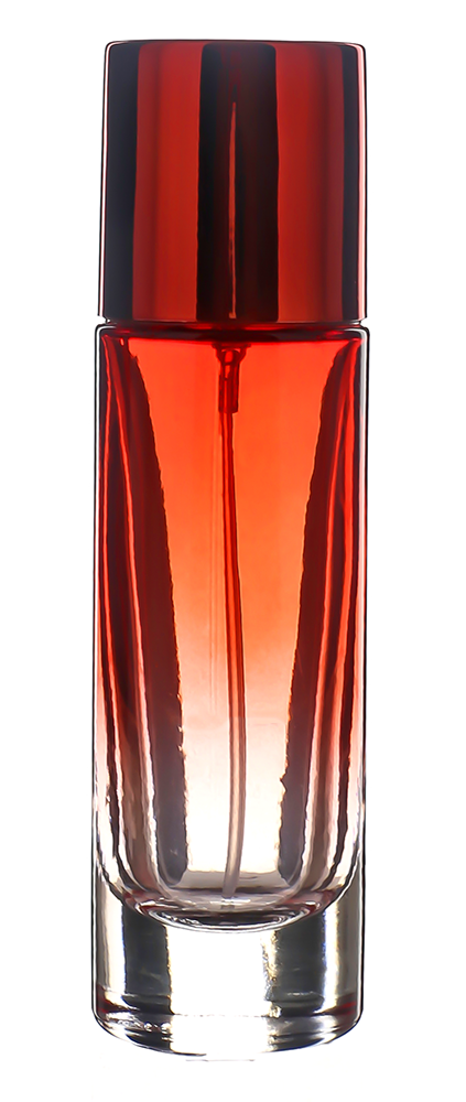 Флакон для парфюмерии 30 мл под закрутку, красный цилиндрический, комплект (флакон+распылитель+крышка) - фото 1 - id-p2005593454