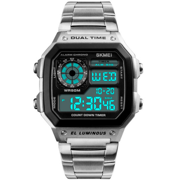 Годинник чоловічий тактичні Skmei Ripple Silver 1335S