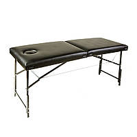 Складной массажный стол автомат 190х70 см, Черная кушетка для массажа с регулировкой высоты