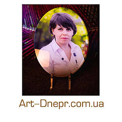 Декоративне фотоскло на пам'ятник, овал 400х500х12 мм