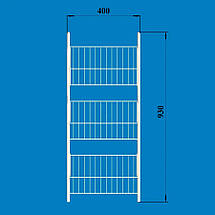 Стелаж із сітчастими полицями Колосок 3 кошики (ширина 400 мм), фото 2