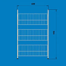 Стелаж із сітчастими полицями Колосок 3 кошики (ширина 600 мм), фото 2