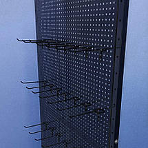 Стелаж із перфорацією "Єва-П60" – 35 гачків одинарних та кошик прямий, чорний, фото 3