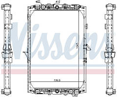 Радіатор з рамою DAF 61417A (NISSENS)