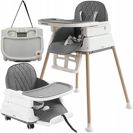 Стільчик для годування Kruzzel 22014 GRAY, фото 1