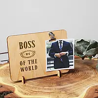 Доска для фото "Boss №1 of the world" с зажимом, английская