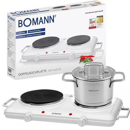 Електроплита Bomann DKP 5028 CB 2500 Вт Плита електрична, фото 1