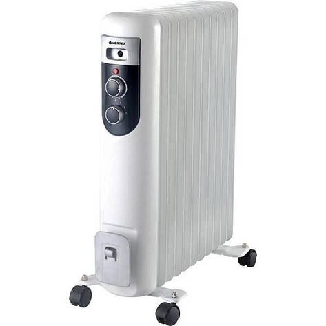 Обігрівач масляний Vortex VO4221 11 ребер 2500W White, фото 1