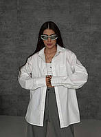 Жіноча базова котонова біла сорочка Арт. 248