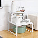 Полиця в шафі на кухню. Пілочка вставка в кухонну шафу. Додаткова полиця роздільник біла (1 шт.), фото 3