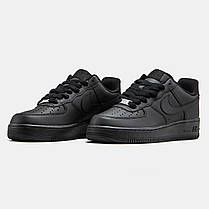 Чоловічі Кросівки Nike Air Force 1 Low All Black / Найк Аїр Форс 1 Низькі Олл Чорні, фото 4