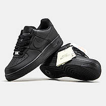 Чоловічі Кросівки Nike Air Force 1 Low All Black / Найк Аїр Форс 1 Низькі Олл Чорні, фото 6