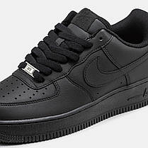 Чоловічі Кросівки Nike Air Force 1 Low All Black / Найк Аїр Форс 1 Низькі Олл Чорні, фото 5