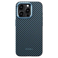 Чохол Pitaka MagEZ Case Pro 4 Twill 1500D для iPhone 15 Pro Max Black/Blue (KI1508PMPA)
