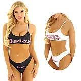 Роздільний купальник з написами у чорному кольорі, фото 8