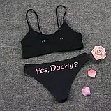 Роздільний купальник з написами у чорному кольорі, фото 4