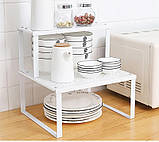 Полиця в шафі на кухню. Пілочка вставка в кухонну шафу. Додаткова полиця роздільник біла (1 шт.), фото 4