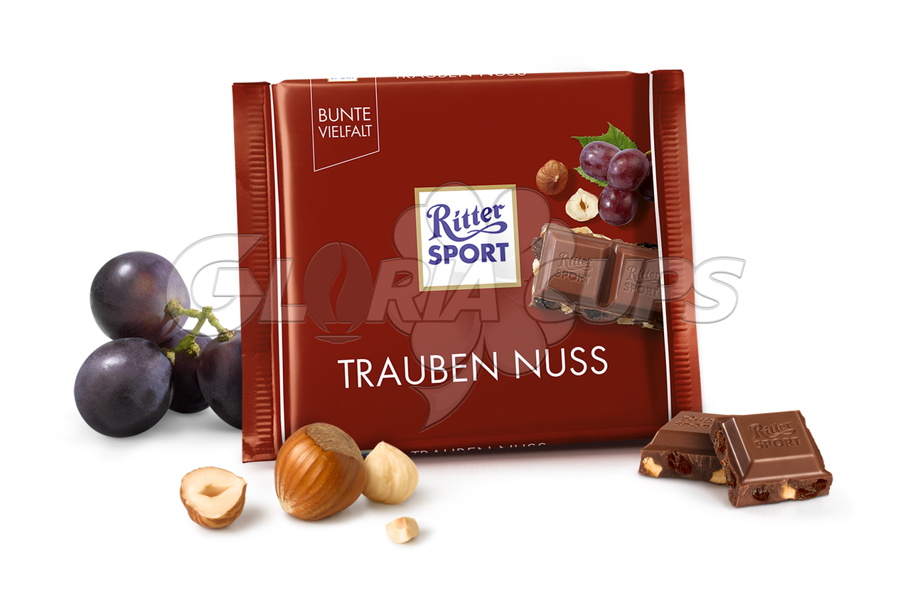 Шоколад Ritter Sport Trauben Nuss с изюмом и фундуком 100 г - фото 1 - id-p2107388164