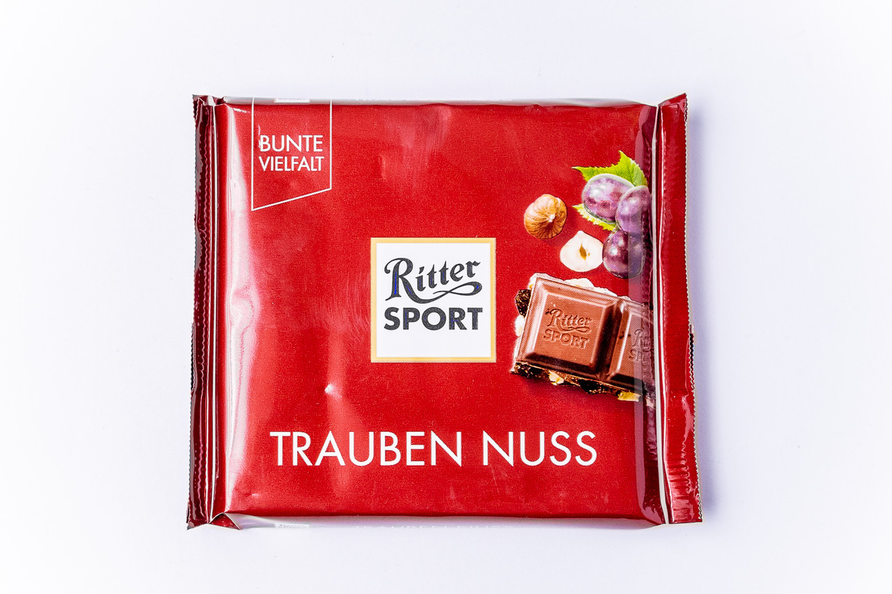 Шоколад Ritter Sport Trauben Nuss с изюмом и фундуком 100 г - фото 2 - id-p2107388164