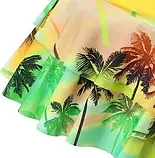 Пляжний яскравий жовтий купальник ліф з пушапом, плавки зі спідничкою та принтом, фото 5