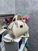 Беж - отличная сумочка-саквояж Lady Bags в нежных весенних цветах, хорошо держит форму (0505)
