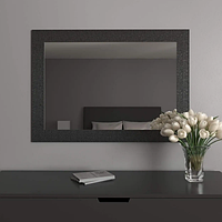 Зеркало в черной раме 106х76 навесное прямоугольное в широкой раме, красивые зеркала для спальни в темной раме