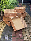 Лотки плетені з лози. 50х60см. Н-12см. Арт:3370, фото 3