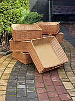 Лотки плетені з лози. 50х60см. Н-12см. Арт:3370