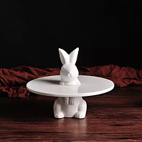 Керамическая подставка для десертов Пасхальный кролик 20 см