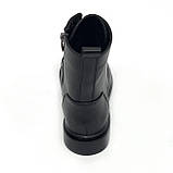 Черевики чорні жіночі шкіряні на байці демісезон зі шнурівкою Savio 20-53б розмір 36, фото 6