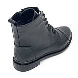 Черевики чорні жіночі шкіряні на байці демісезон зі шнурівкою Savio 20-53б розмір 36, фото 7