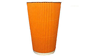 Гофрований стакан 250 мл (КР-76) помаранчевий, упаковка 25 шт