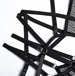 Сексуальний чорний комплект спідньої білизни з портупеями, жіноча еротична спідня білизна, фото 6