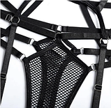 Сексуальний чорний комплект спідньої білизни з портупеями, жіноча еротична спідня білизна, фото 7