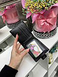 АКЦІЯ! На магніті - чорний чоловічий гаманець - 11х9 см, штучна шкіра (1387), фото 4