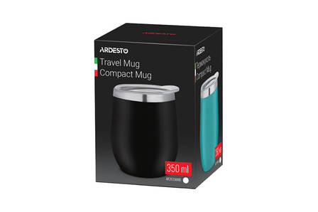 Термочашка ARDESTO Compact Mug 350 мл, чорна, фото 3
