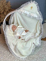 Комплект одежды для крещения мальчика "Бантик + Фрак New" молочный, 56, 62, 68 размер