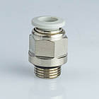 Фітинг пневматичний APC 06-G01, сірий прямий під шланг D6, різьблення G1/8" BSP