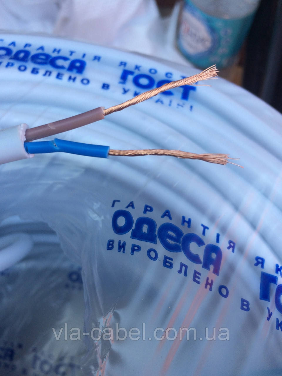 Провід, шнур круглий ПВС 2х1.5 мідний гнучкий багатожильний Одеса ГОСТ (кратно 50м)