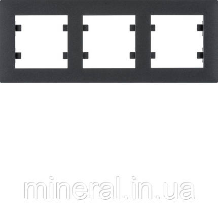 Рамка 3X горизонтальна, Lumina-Intens, чорна, Hager, (WL5733), фото 1