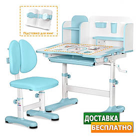 Дитячий комлект меблів одномісний стіл парта та стільчик для навчання | Evo-Kids BD-28 Panda BL